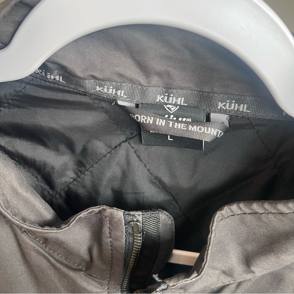 KUHL Kaffe Racer Jacket Charcoal Gray Quilted Full Zip Men L Outdoor Minimalist - Picture 4 of 12